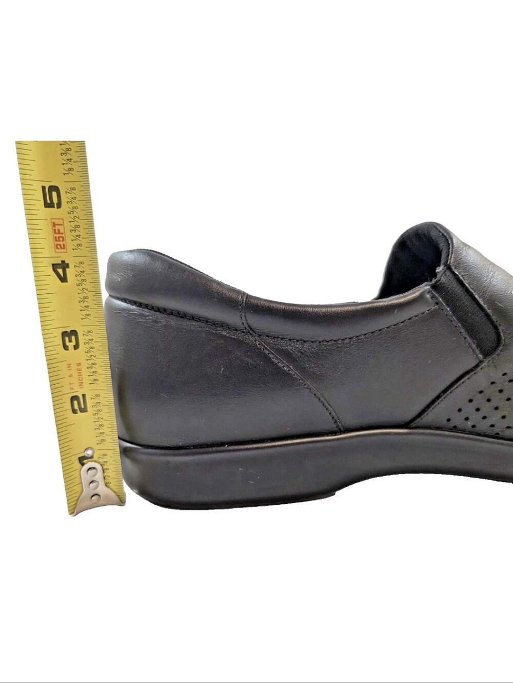 SAS Viva Black Leather Comfort Slip-On Walking Shoes Women's 12WW Wide USA - Picture 13 of 16